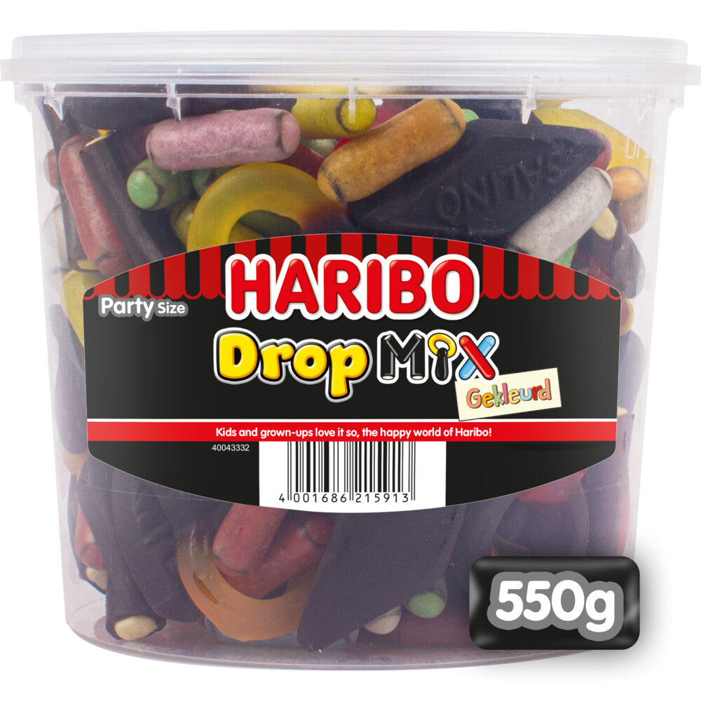 Haribo Drop Mix Tub 550g - Out of Date